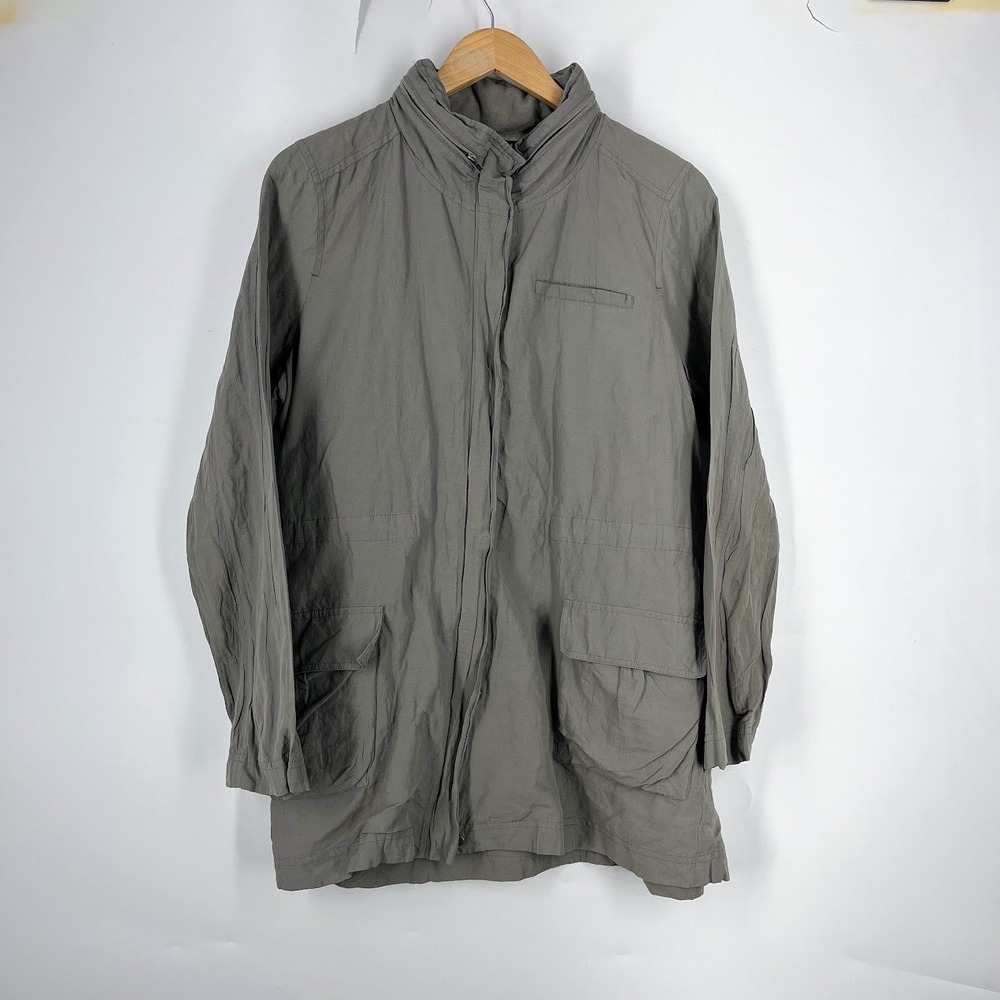 Eileen Fisher Rumpled Organic Cotton Blend Jacket Gray Size‎ S